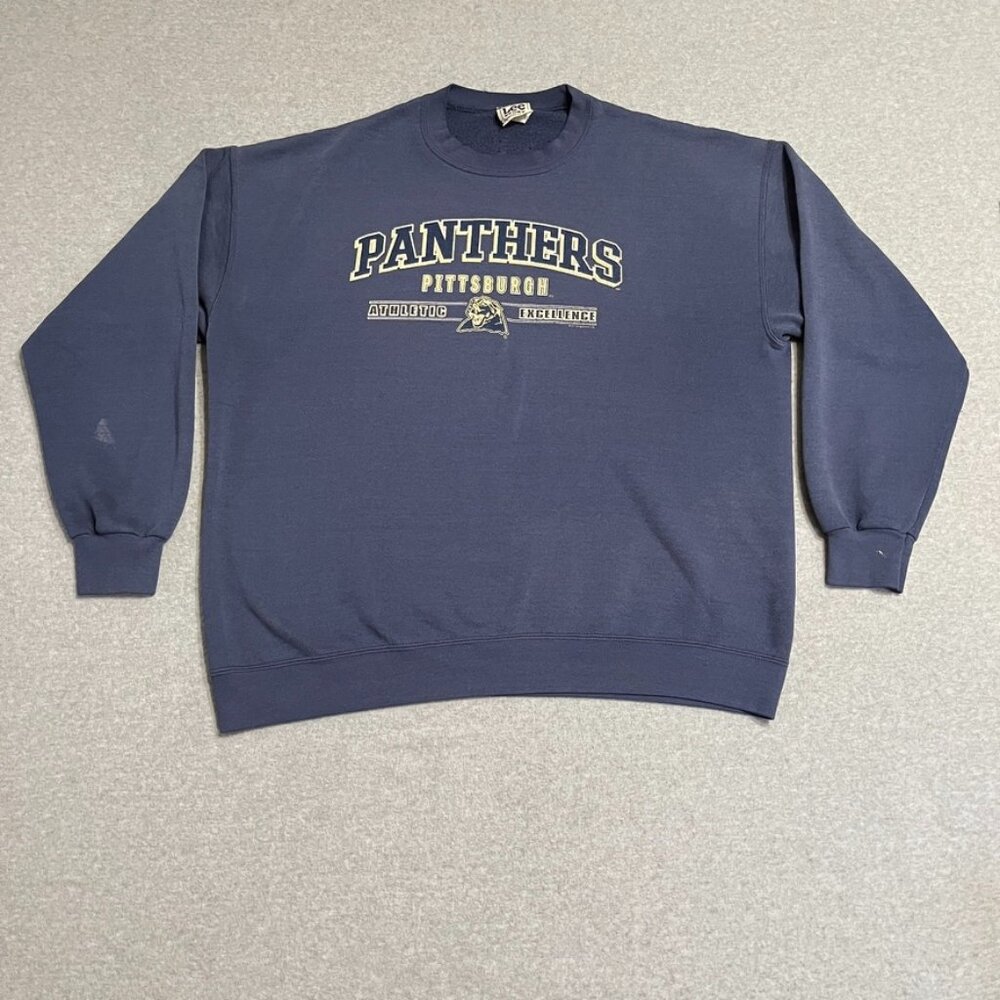 Vintage Lee Sport Sweatshirt Mens XL Blue Pittsburg Panthers‎ Long Sleeve